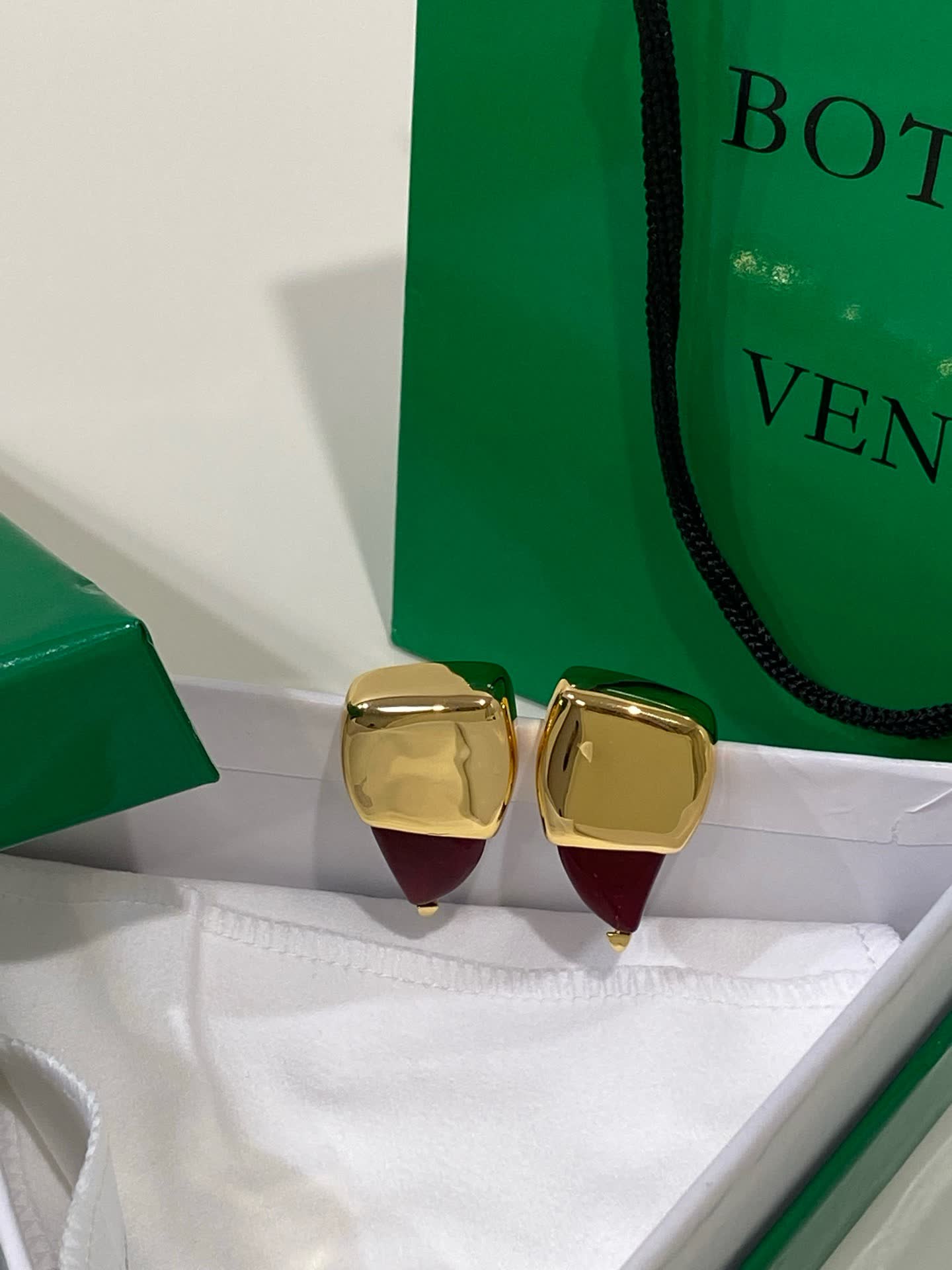 Bottega Veneta Gold Geometric Earrings